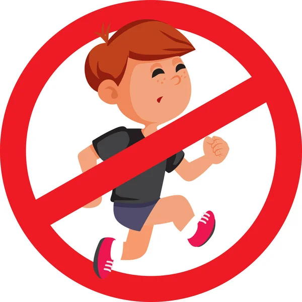 Don Run Zeichen Für Kinder Vector Cartoon Icon — Stockvektor