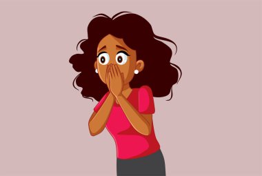 Ağzını kapatan Afrikalı Etnik Şaşkın Kadın