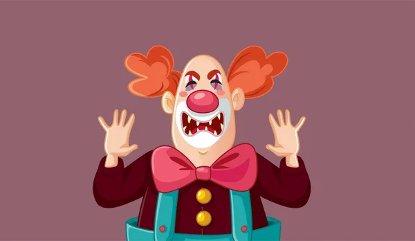 Illustration Personnage Vectorielle Horreur Halloween Clown Tueur Effrayant — Image vectorielle