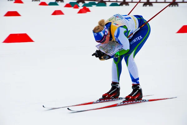 핀 스키-스키 오리 엔 티어 링 월드컵 2014 — 스톡 사진
