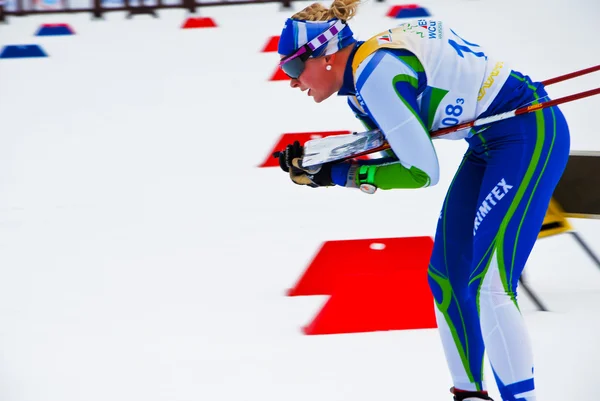 フィン スキーヤー スキー ・ オリエンテーリング ワールド カップ 2014 ロイヤリティフリーのストック画像