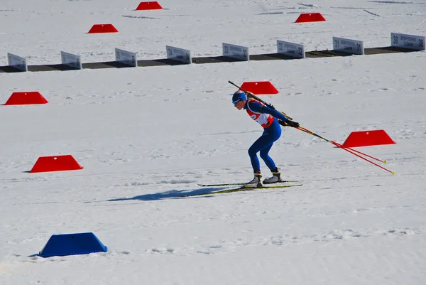 Biathlon - sportif - course chaude Images De Stock Libres De Droits