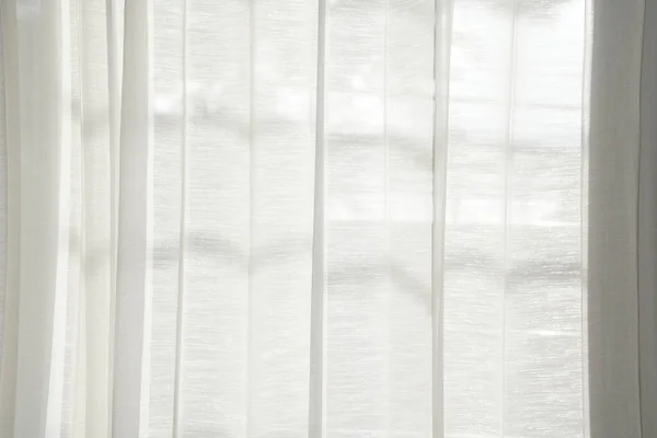 Fehér Átlátszó Szövet Átlátszó Ablakon Függöny Otthon — Stock Fotó