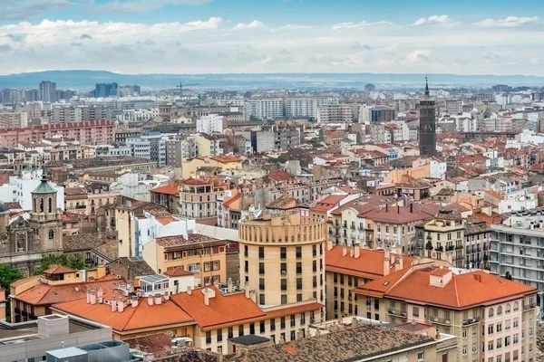 Zaragoza, İspanya havadan görünümü — Stok fotoğraf