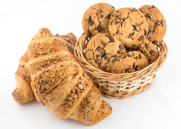 Croissant a soubory cookie — Stock fotografie