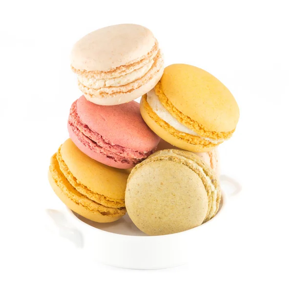 Colorful macaroons isolated on white background — Stock Photo, Image