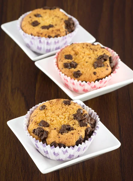 Chocolate muffins on the table — Stock Photo, Image