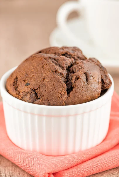 Čokoládový muffin s Coffee cup — Stock fotografie
