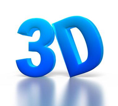 Beyaz arka planda yansıma ile izole 3d