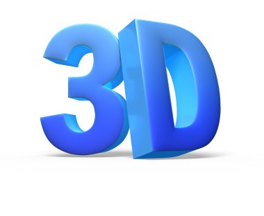 3d logo üzerinde beyaz izole