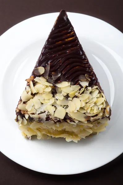 Chocolate cake with almonds — Stock Photo, Image