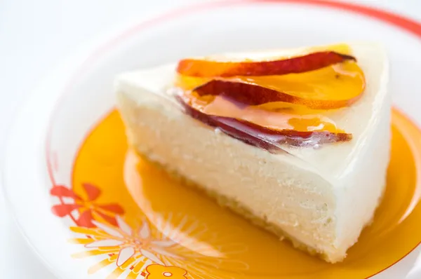 Cheesecake with peach — Stock Photo, Image