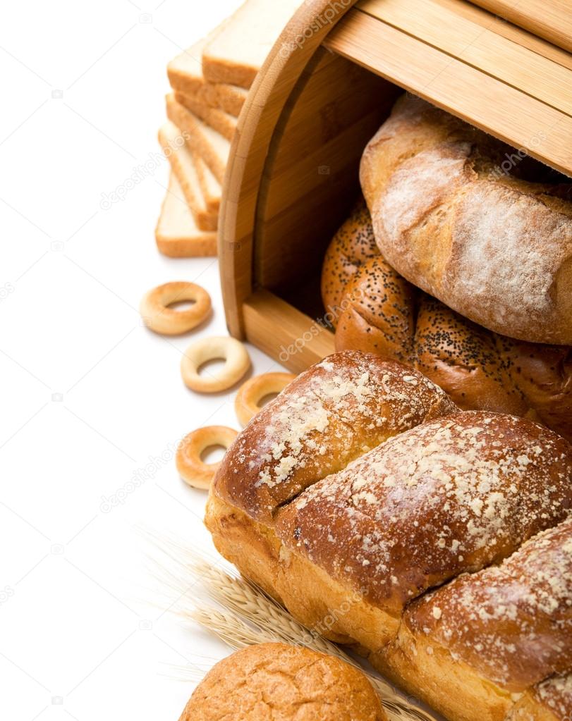 Fresh bread composition with copy space
