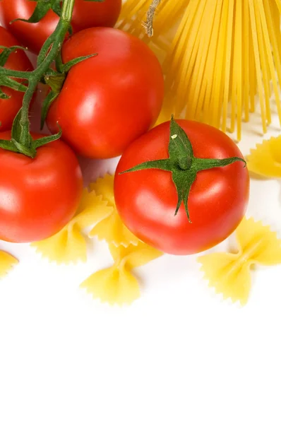 Pasta och tomater — Stockfoto