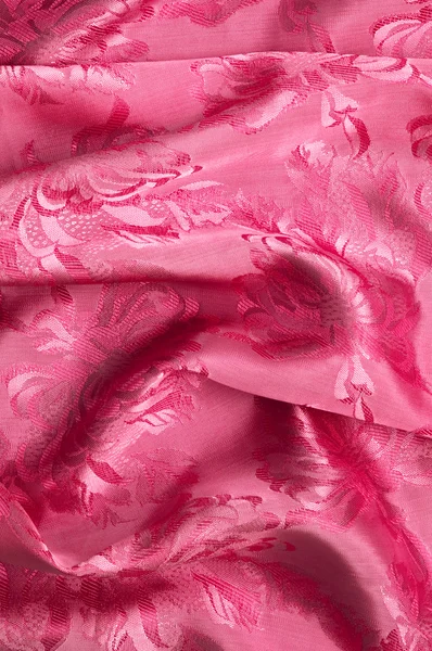 Růžový krásný materiál vlny s květinovým vzorem — Stock fotografie