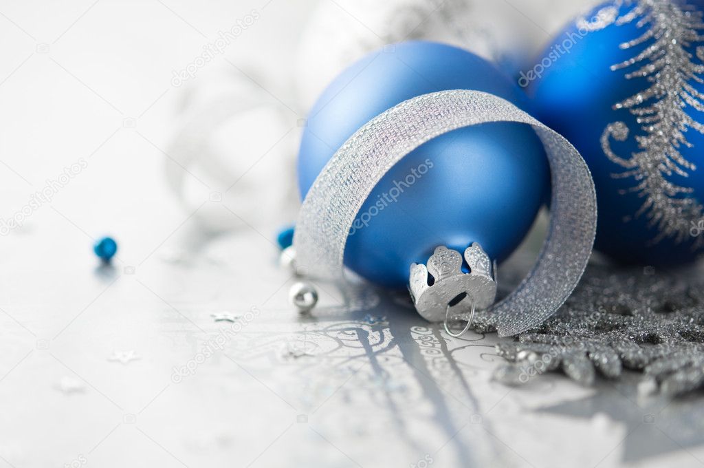 Blue and silver christmas decoration