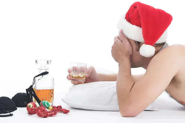 Drunk Santa — Stock Photo, Image