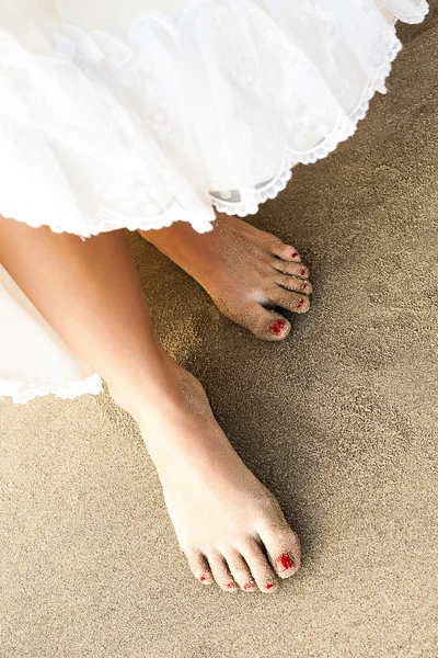 Dedos dos pés arenosos — Fotografia de Stock