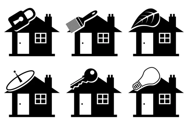 Six vector house illustrations. — Stock Vector