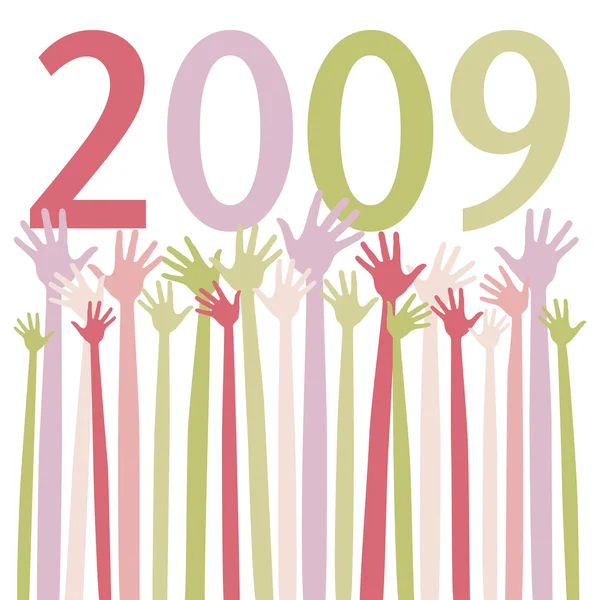 Δίνει τα χέρια φορέα ημερολόγιο 2009. — Διανυσματικό Αρχείο