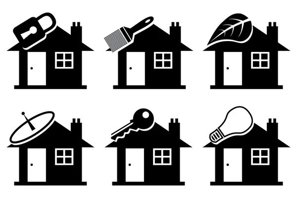 Six vector house drawings. — Stock Vector