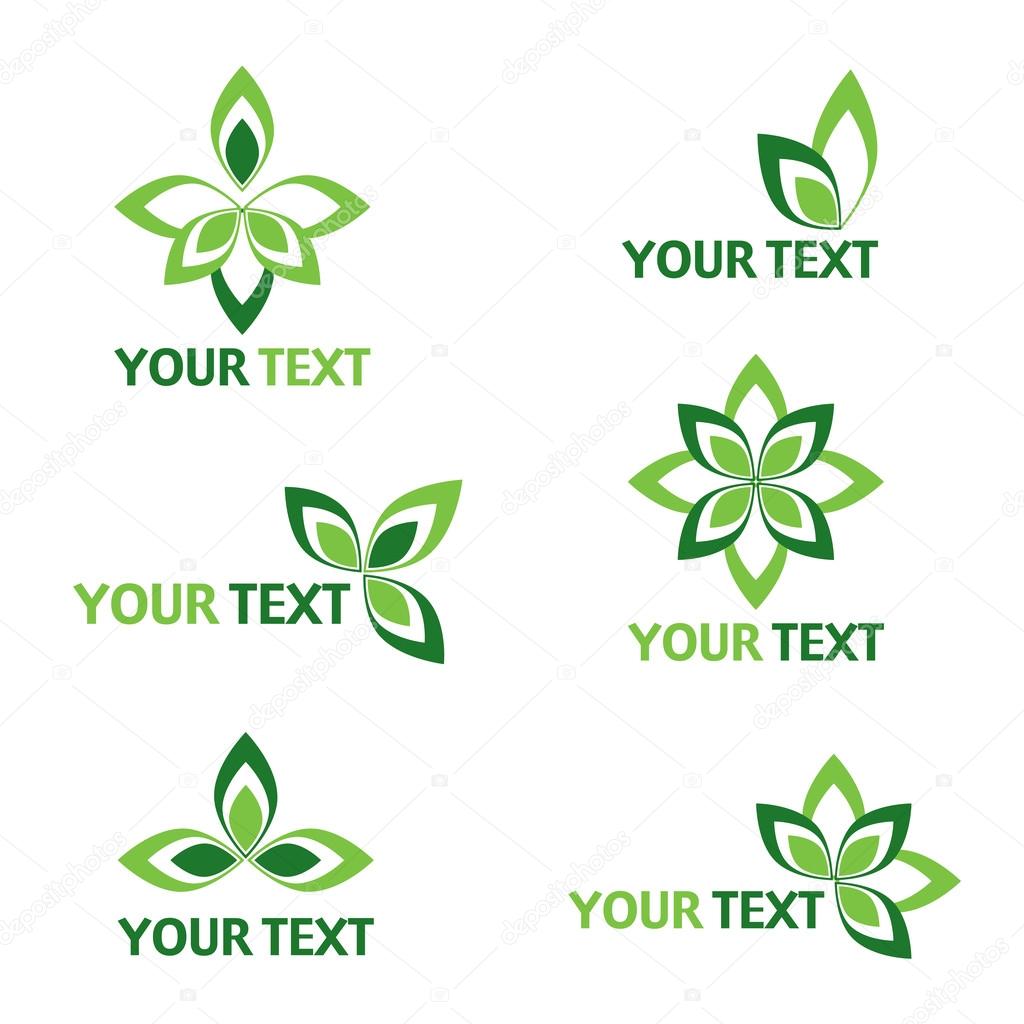 Organic leaf logo collection.