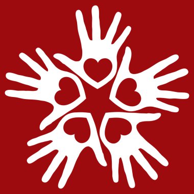 sevgi dolu eller vektör united.