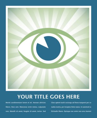 kopya alanı ile çarpıcı göz sunburst tasarım.