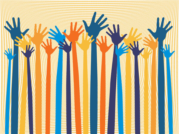 Happy celebration hands