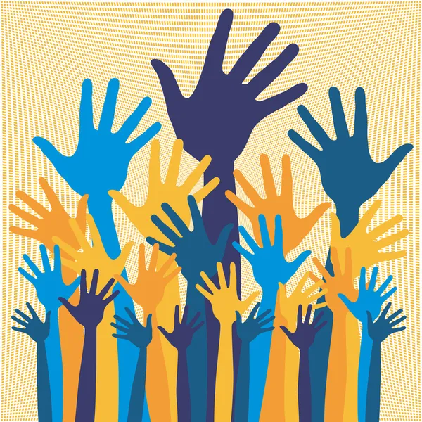 Large group of hands vector — Stock Vector