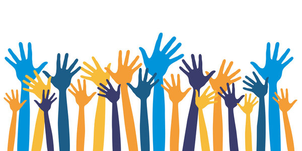 Hand design with copy space vector.