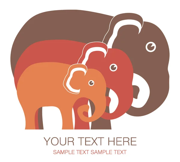 Elephant family unit. — Stock Vector