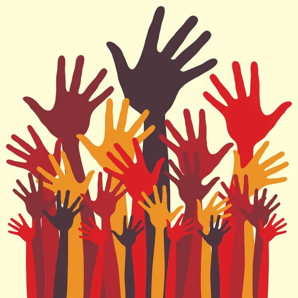 Large group of hands vector — Stock Vector