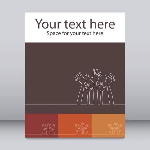 Simple line illustration of hands leaflet design. — Stock Vector