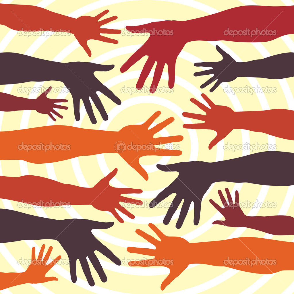 Funky hand pattern vector.