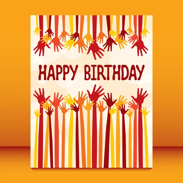 Happy birthday hands card vector. — Stock Vector