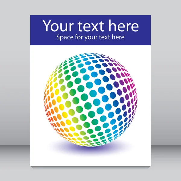 Multicolored rainbow globe leaflet design — Stock Vector
