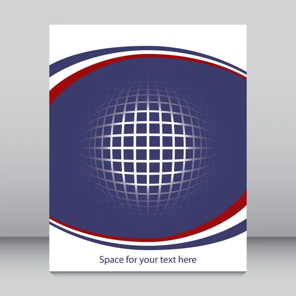 Blue digital sphere leaflet design. — Stock Vector