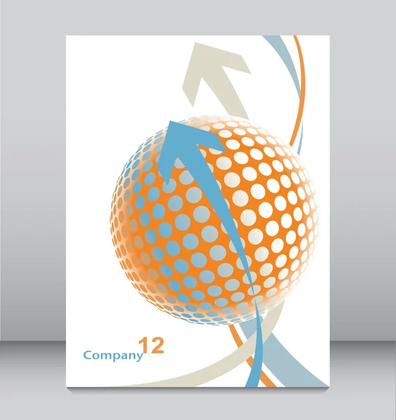 Three dimensional digital globe leaflet design. — Stock Vector