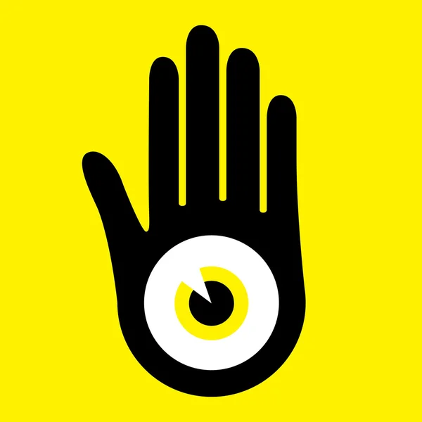 Hand with large eye design vector. — Stock Vector