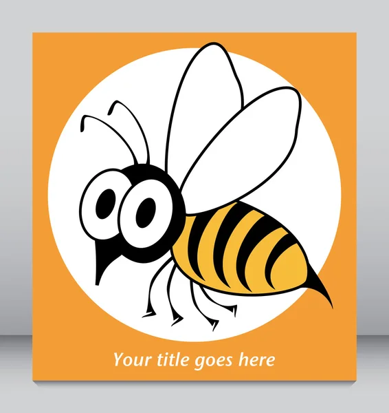 Vespa engraçada chocada ou vetor de abelha . — Vetor de Stock