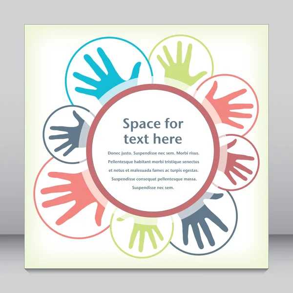 Hand circles design with copy space. — Stock Vector