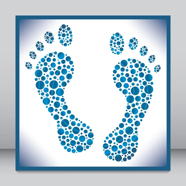 Footprint-Design mit Kopierraum. — Stockvektor