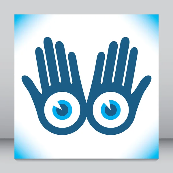 Hands with large eyes design vector. — Stock Vector