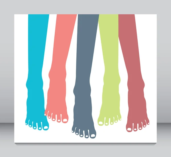 Vecteur coloré pieds sains . — Image vectorielle