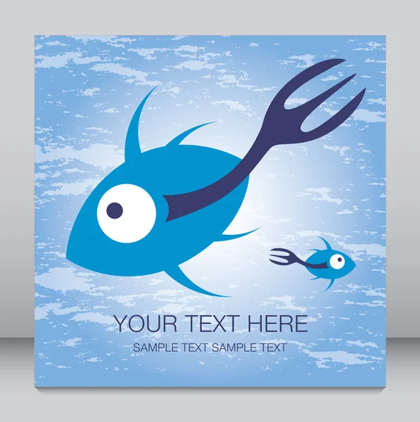 Diseño de peces de cola de tenedor con espacio de texto . — Archivo Imágenes Vectoriales