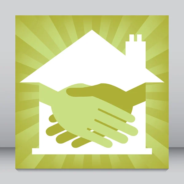 Property or real estate handshake design. — Stock Vector