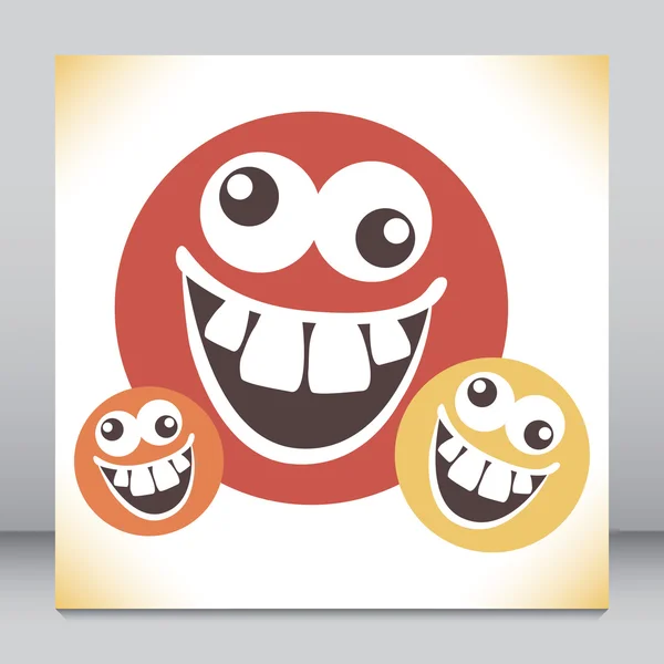 Crazy furry funny face cartoon design. — Stock Vector