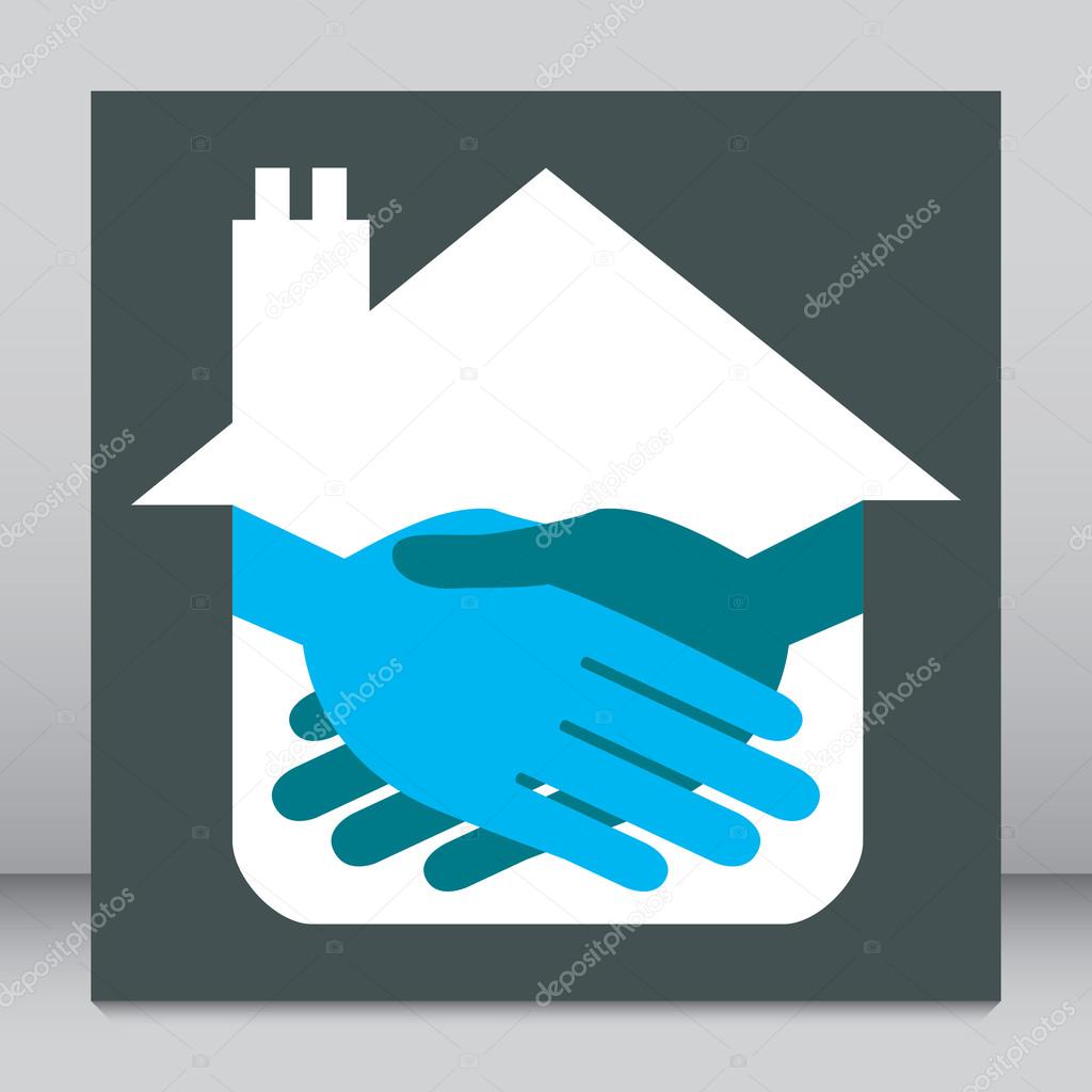 Property or real estate handshake design.