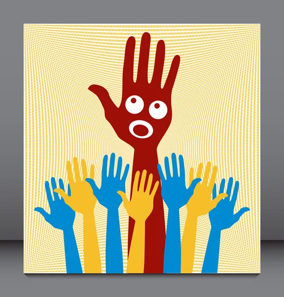 Joyful singing hands. — Stock Vector